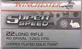 Product code SS22LRT on the ends LR-11.22LONG RIFLE (HIGH VELOCITY). "SUPER SPEED".
