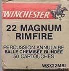 Product codewsx22wmi: on ends "SU -l" h/s on a brass case. Full metal jacket bullet. WMR-2.22 WIN. RIMFIRE MAGNUM (HOLLOW POINT).