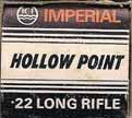 "IC-3" h/s on a brass case. Brass washed lead bullet. LR-2.22 LONG RIFLE (HIGH VELOCITY). "IMPERIAL".