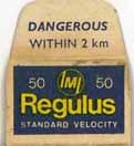 IMI Australia IMPERIAL METAL INDUSTRIES REGULAS S-3.22 SHORT (STANDARD VELOCITY). "REGULUS". Blue, white and green box with yellow and white printing. One-piece box with end flaps.