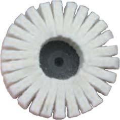 MINI FLAP DISCS Felt Mini Flap Discs Use with a rouge or paste for polishing applications. See page 21 for rouge and polish selection. Now available with popular Type - R attachment.