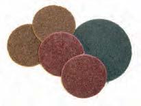 CHANGE NONWOVEN DISCS & HOLDERS stainless steel. Abrasive grain is evenly dispersed throughout a cushioned nylon web.