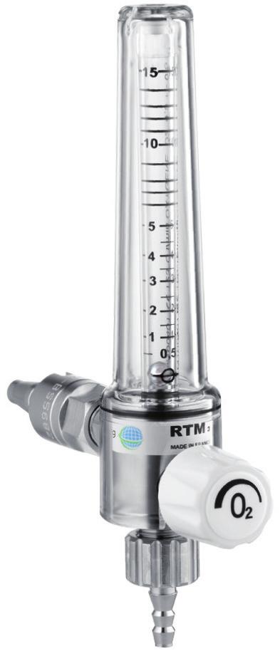 R01 RTM3 O 2 15 l/min mounted with BS direct probe and 9/16"