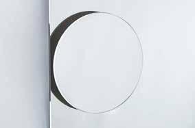 Wall mountend swiveling magnifying mirror art.