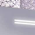 designed by BlueDesign Specchio MIRALITE Revolution con fascia orizzontale (vers. A h 3 cm) o due fasce (vers. B h 1,5 cm) sabbiata e retroilluminata a LED.