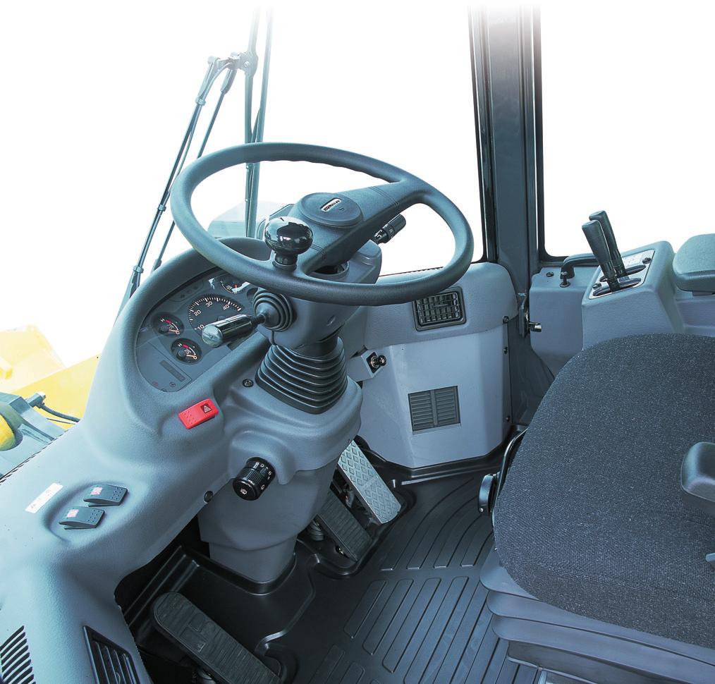 OPERATOR COMFORT New Cab Layout Easy-to-operate Loader Control lever Komatsu s new cab layout provides the operator with a A new lever using PPC