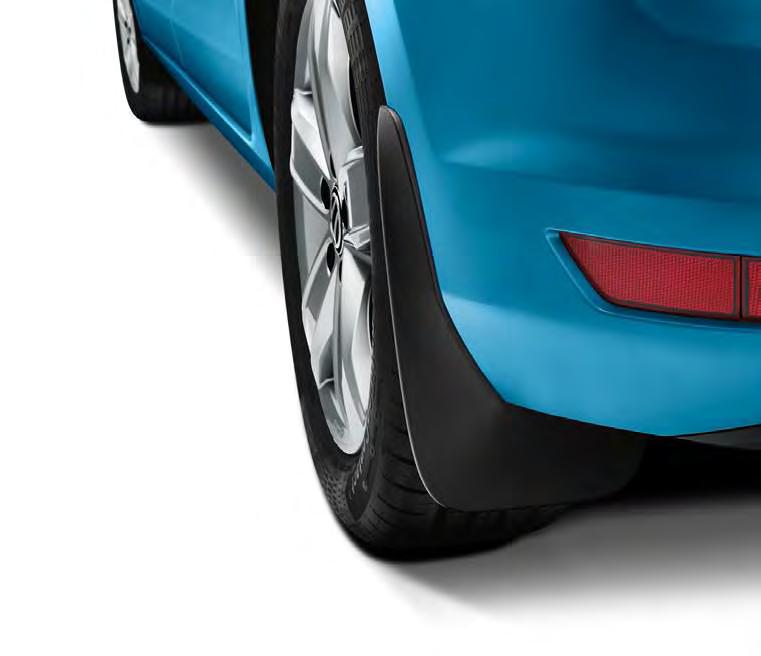 PROTECTION PACK REAR MUD FLAPS Prevent muck from messing up your vehicle s underbody, bumpers, sills and doors with Volkswagen mud flaps.