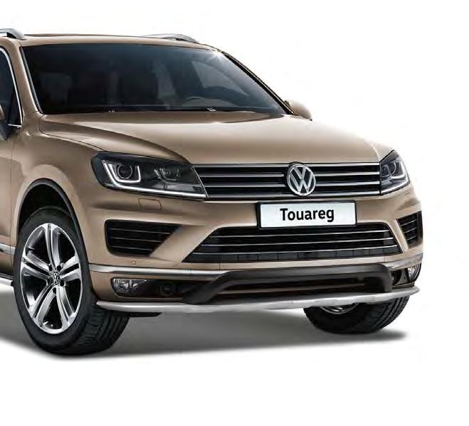 TOUAREG UNDERRIDE GUARD, REAR SILVER Sporty off-road look: The Genuine Volkswagen underride guard, made from durable ABS with PMMA coating protects the