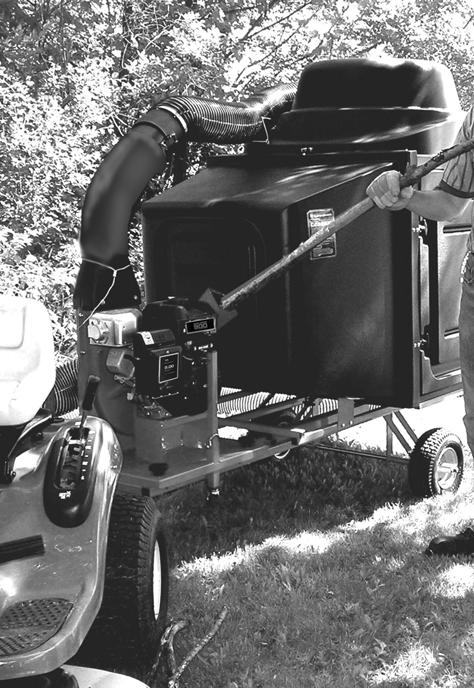 Operating the Chipper In addition to towing the DR LEAF and LAWN VACUUM with your Lawn Tractor, and using it as a vacuum, the system also allows you to chip sticks and limbs up to 2" in diameter.