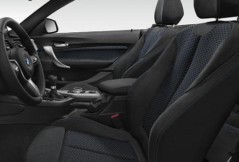 in cloth/alcantara combination Hexagon Anthracite; additional upholstery options available M leather steering wheel BMW Individual headliner in Anthracite (BMW 2 Series Coupé only) Instrument cluster