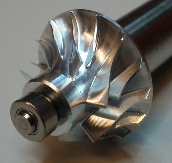 Pressure ratio (-) shrouded impeller with splitter vanes and a vaneless diffuser, as shown in figure 1 and 10.