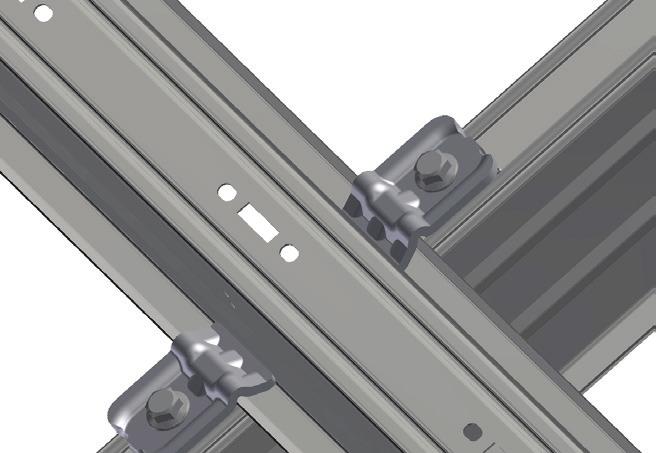 The purlin cantilever and distances between purlins must be observed as specified in provided project drawing.