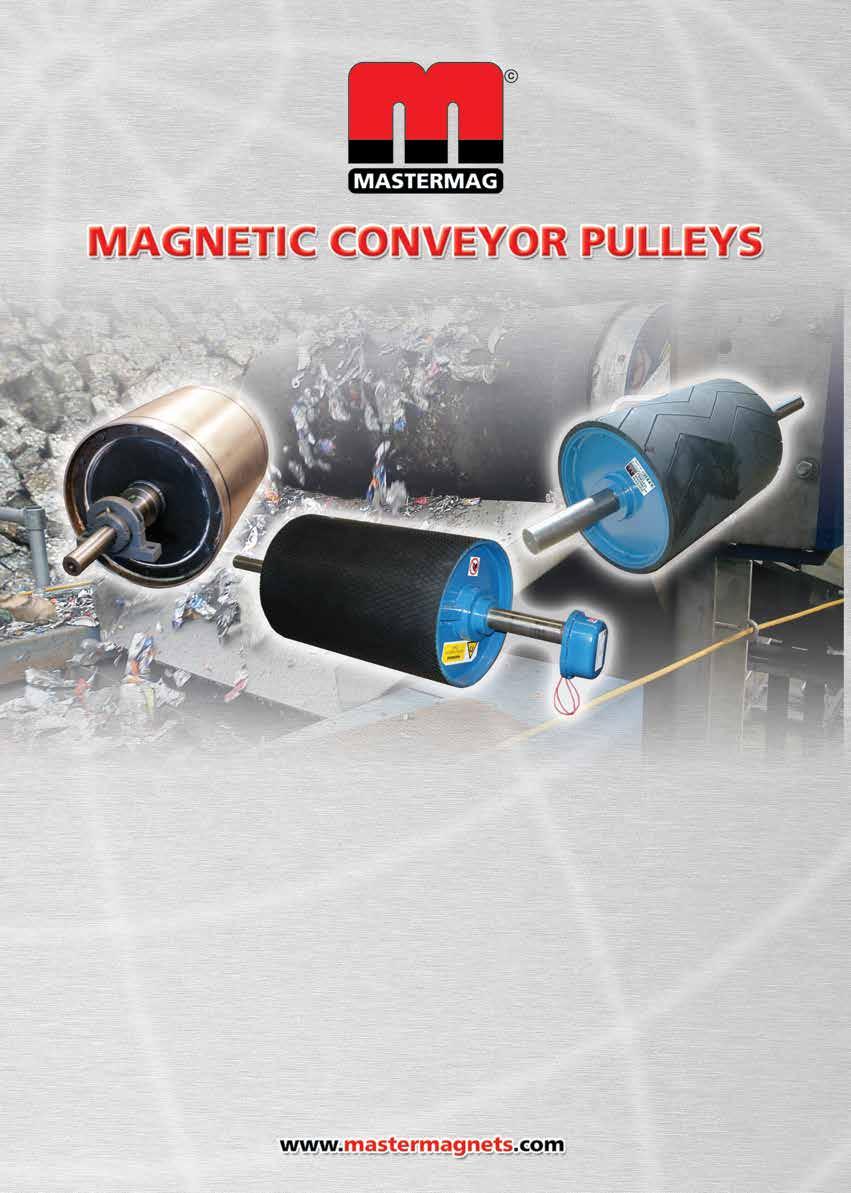 A Bunting Magnetics Company Master Magnets Permanent and Electro pulleys for continuous extraction at the head of a conveyor for use in Mining and Recycling applications and where tramp metal needs