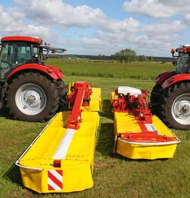Better value for money Fewer passes Low combined weight of tractor and mower the best ground protection Field test confirmation of the results Tractors with 118 kw / 160 hp 197