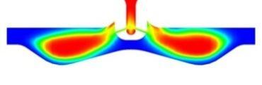 Optimized Design CFD Measurement Optimum Cone Flat Conclusions Piston bowl contour to be matched with the flame