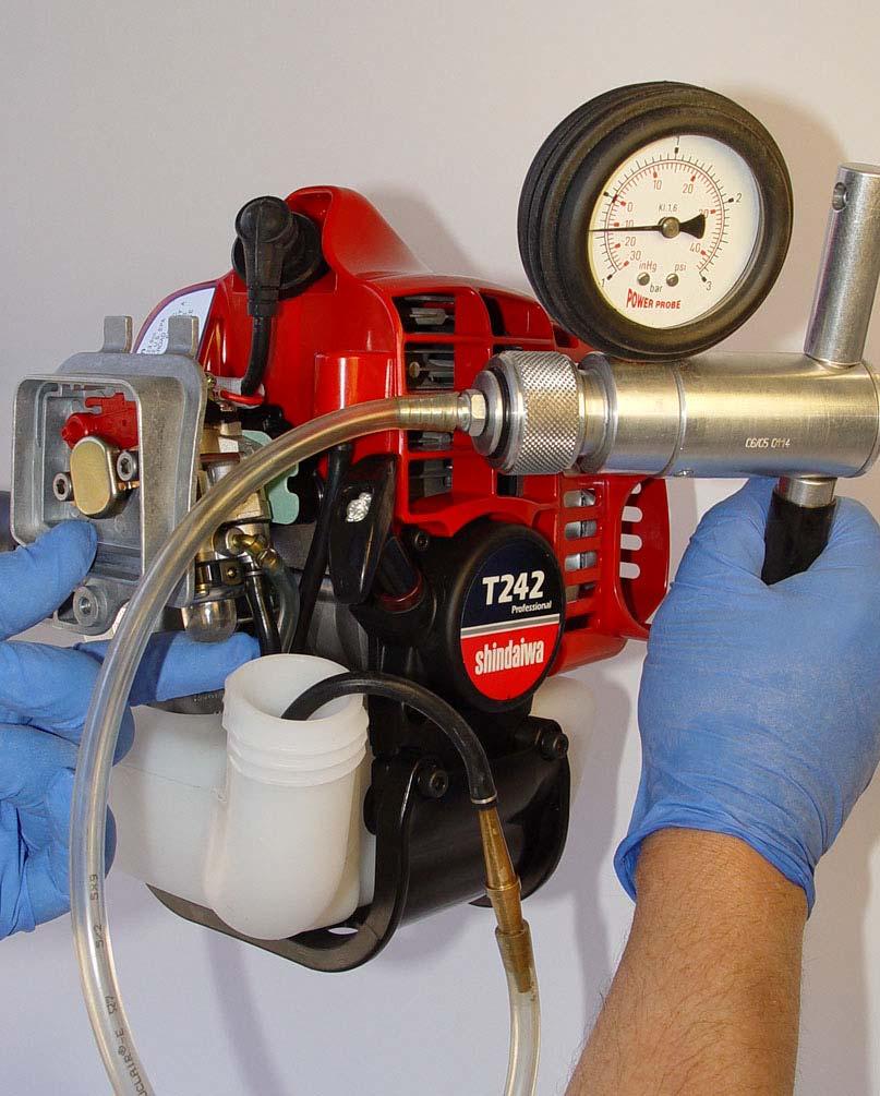 METERING VACUUM TEST Vacuum Setting Checks for leaks at metering check valve & diaphragm Set tester to Vacuum setting PUSH PURGE BULB Needle should drop & hold vacuum of 10 in.hg (.4bar) for 10 sec.