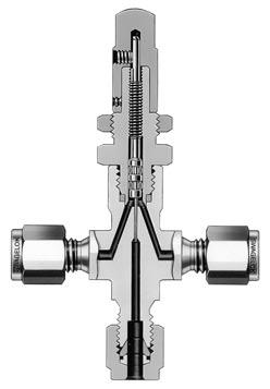6 Metering Valves Options and ccessories Cross Pattern S and M Series Fluid flows between side ports around stem in any stem position. Flow through branch port can be metered in both directions.