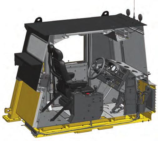 The air suspension seat absorbs vibrations transmitted from the machine, reducing operator fatigue. A 51 mm 2" wide three-point seat belt is provided as standard equipment.