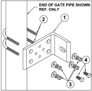 GATE BRACKET AND CHAIN ASSEMBLY INSTRUCTIONS Numbered items in these drawings are for instructional reference only. For actual part numbers, go to the parts lists in the back of this booklet.