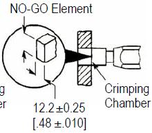 To gage the crimping chambers, proceed as follows: 1. Insert Die Set 312253-1 as described in Section 5, TOOL SETUP. DO NOT insert the locator. 2.