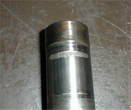 An example of galling on the rear end of a countershaft bearing