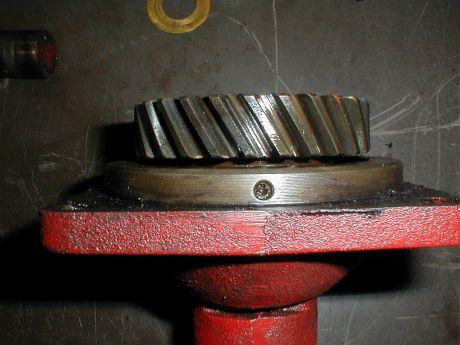This area is actually the bearing cup or "race" for the front Timken bearing on the tractor's mainshaft.