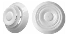 CEILING AND SIDEWALL DIFFUSERS WG Series ADJUST-A-VENT Dual Flow: Air supply or exhaust Strong stainless steel grip clip, provides a snug fit Extra thick foam gasket, allows for tight seal on uneven