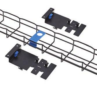 Cabling can be routed in/out of gates and at any point of basket Velcro straps are available to secure the cabling in place 2" Vertical Flextray with mounting hardware RSCMBFT42U42 2" x 4", 42U