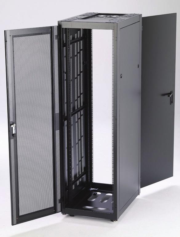 V-Line Enclosure Removable cable entry knockout plates Fully configurable top panel assembly Range of single & double door options with a variety of locking choices Fully adjustable 9" rails.