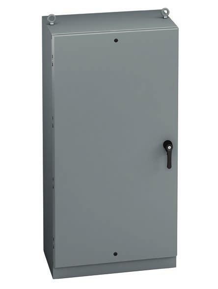 NEMA Type 4 Ground-Mount Enclosure Ground-Mount Enclosures Type 4 Single Door Free-Standing with 3-Point Locking Application Houses electrical controls and instruments Easy access panels or rack