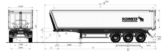 38 39 Facts. Facts. Dimensions & Data. Dimensions & Data. S.KI LIGHT Construction Site Three-Axle Rear-Tipper Semi-Trailer with an Aluminium Box Body S.KI 24 7.2 SL AK S.