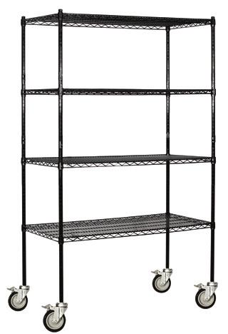 Available in heights of 69 and 80, mobile wire shelving units feature four (4) heavy duty 5 locking casters that provide precise maneuverability.