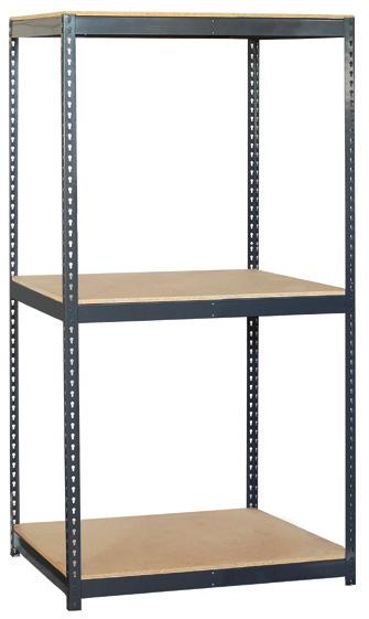 Solid Shelving SOLID SHELVING Constructed of heavy duty steel framing and particleboard shelves, 9700 series solid shelving is ideal for restaurants, businesses, warehouses, garages and many other