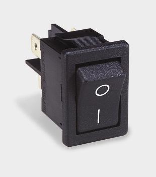 Rocker Switches Ultra thin rocker switch Ratings up to 15A, 250Vac Single and twin gang single: 17.4 x 6.8mm twin: 17.4 x 13.