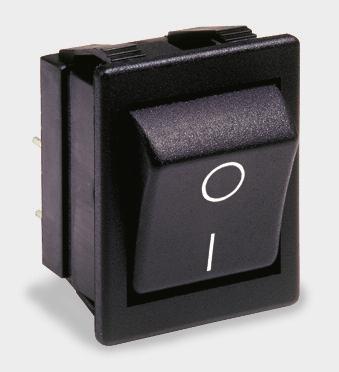 9mm 8800 8500 Miniature rocker switch Ratings up to 16A, 250Vac Single & double pole ON/OFF, C/O, biased and center off switching Push on, solder and PCB terminals Illuminated and non-illuminated s