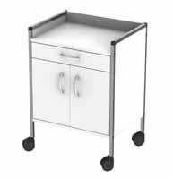 : 600 x 450 x 1330 mm (w x d x h) trolley for gynaecology writing desk Multipurpose trolley 830 mm high, 1 drawer 100 mm high with stainless steel tray and electronical heat regulation, 1 drawer 100