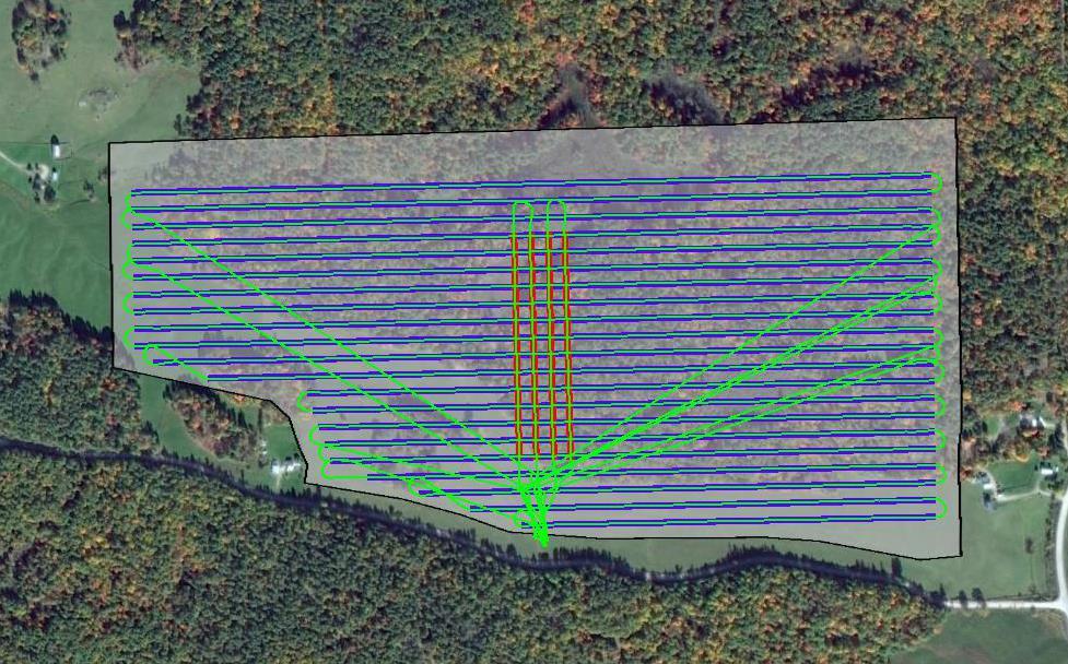 Case Study Île Calumet, QC 4 Survey Block: 1 km 2 Area Gently sloping hills Intermittent fields and tree cover (tree tops at 20m AGL) 20.