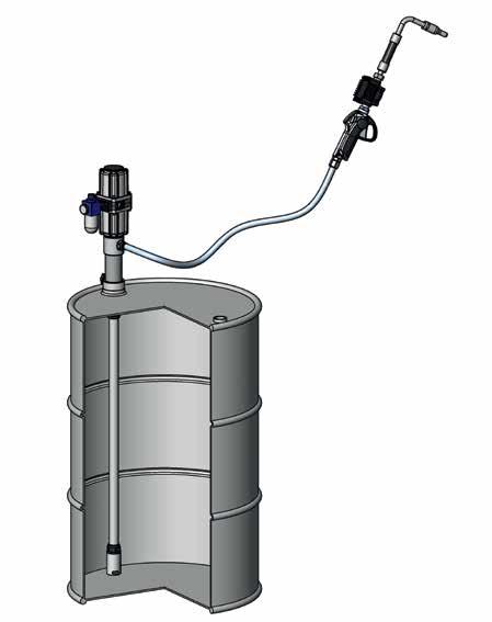 Oil dispensing using Oil Pump in Barrel Meter Control Valve Hose