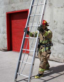 FOOTING LADDERS Before a ladder can be climbed, it should be placed at a proper climbing angle and be secured.