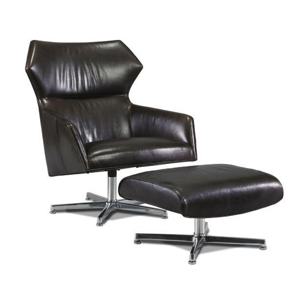 MODERN LOFT L3267-C3 Sebastian Leather Swivel Chair / W32 D35.