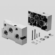 Solenoid/pneumatic valves, ISO 15 407 1 Accessories Manifold sub base NAW Material: Die cast aluminium Ordering data NAW for solenoid valves ISO size Pneumatic connection Weight Part No.