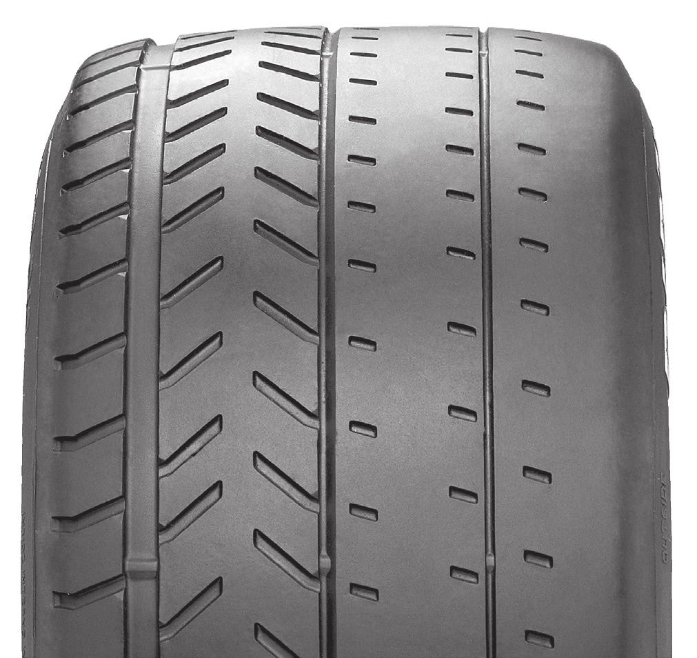 DRY VERSION This incorporates two specific tread pattern designs on the same tyre: slick for dry and mixed conditions, together with a grooved pattern for wet conditions, developed from the