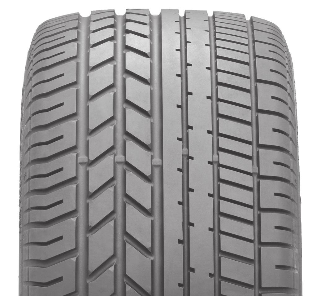 WET VERSION This is characterised by an asymmetric tread pattern divided into three areas, which ensure excellent roadholding both in dry and wet conditions, outstanding structural durability,