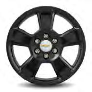 chevyaccessories.com for important tire and wheel information. 20 Inch Tire 22809730 0.10 X X 20-Inch Wheel - 5-Spoke Aluminum in Black (RZO) 23431106 0.30 X X Center Cap, Brushed Aluminum 19301595 0.