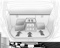 84 Storage Loading information Heavy objects in the load compartment should be placed against the seat backrests. Ensure the backrests are securely engaged.