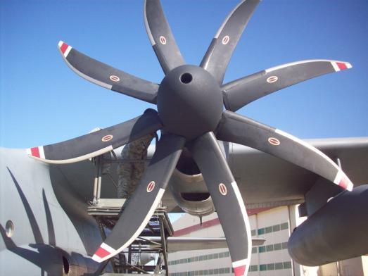 Background NP2000 Eight-blade propeller system by Hamilton Sundstrand Composite blades with graphite epoxy spar and Kevlar cover Modular hydraulic control system to control pitch