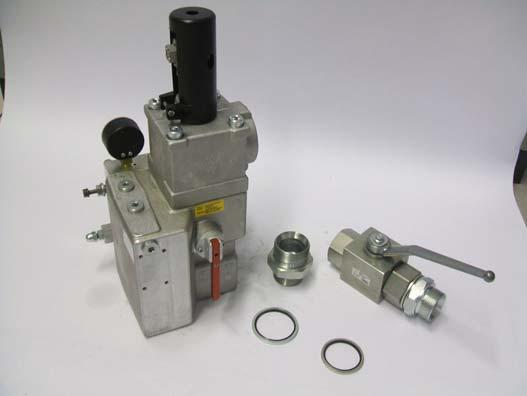 2): Shut-off valve Threaded flanged connection Follow the procedure described below: 1)