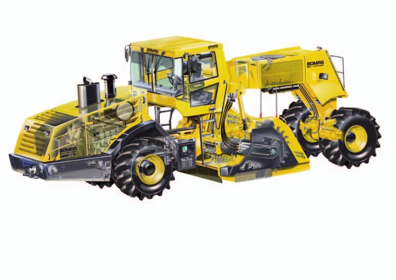 MPH 125 Soil Stabilizer / Asphalt Recycler Sliding and pivoting operator s station ensures excellent all around vision to