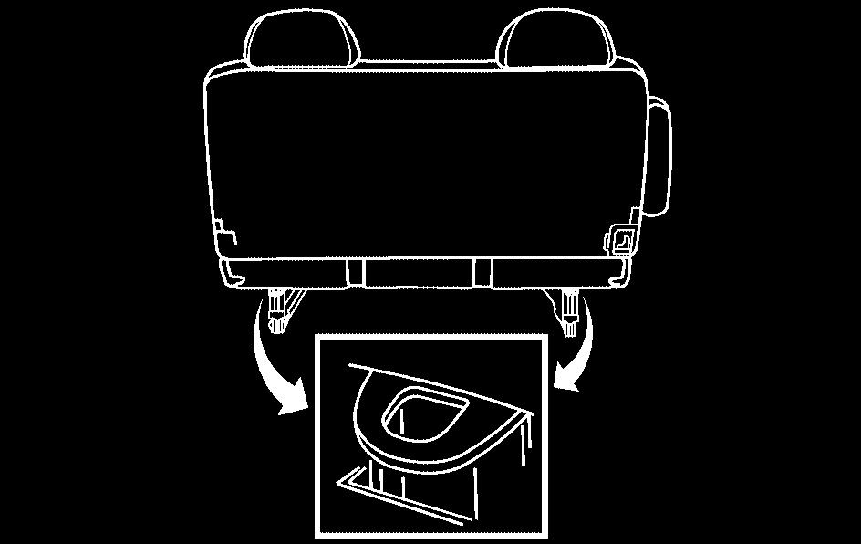 point is located below the rear of the seat cushion on the