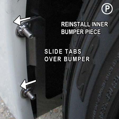Pass small washers (SmWash) over the flap on to the threaded bolts.